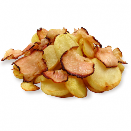 Potato slices with bacon